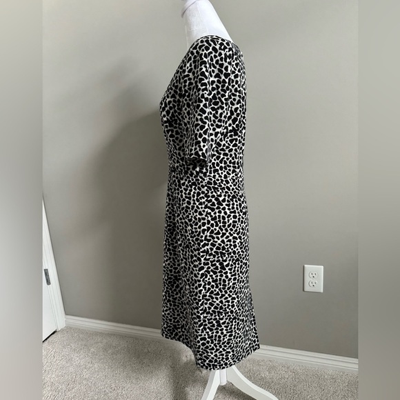 Talbots Cheetah Print Lined Midi Dress Size 4 - Picture 2 of 7